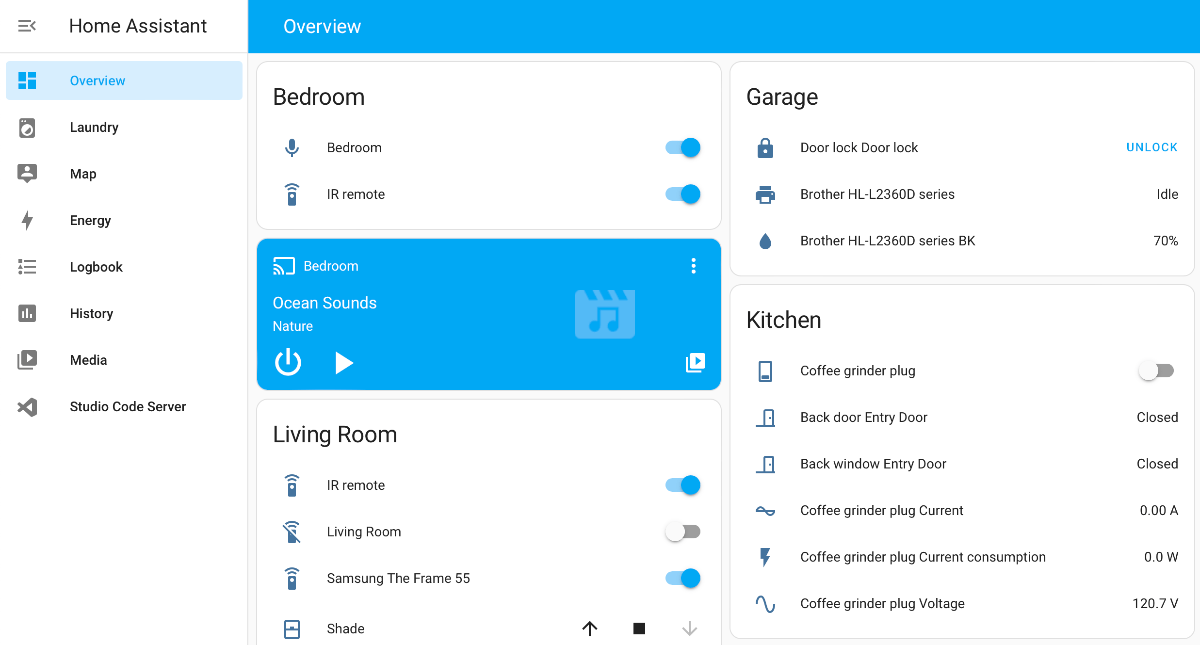 Home Assistant dashboard